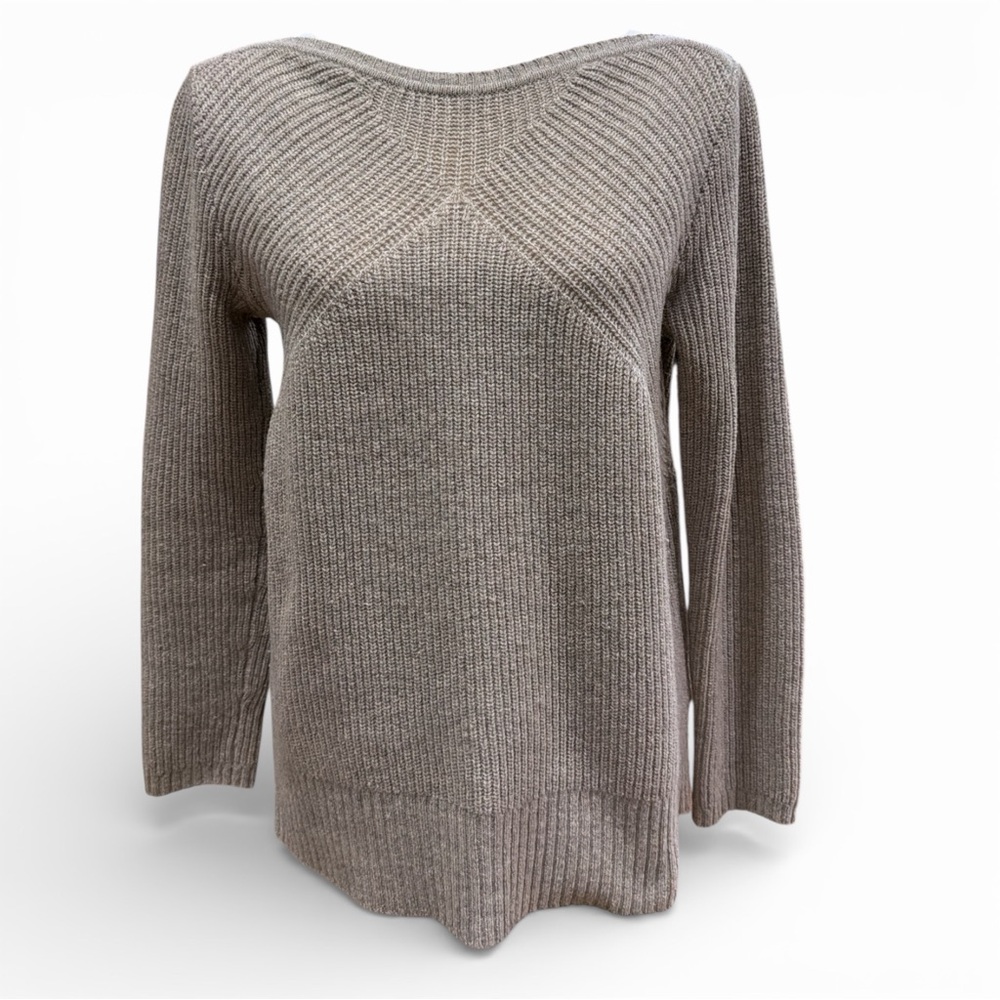 MADEWELL Tan Merino Wool Ribbed Crewneck Sweater Size S